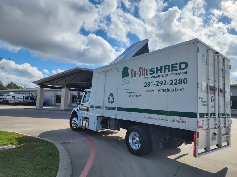 On-Site Shred truck at a service location.